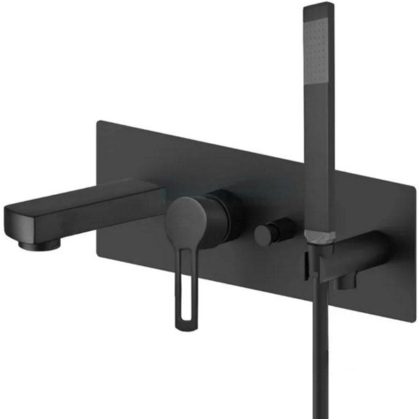 Змішувач для ванни / душа Paffoni Ringo з душовим гарнітуром, чорний матовий (RIN001NO)