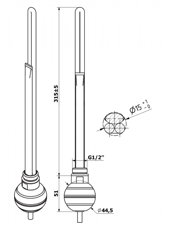 ТЕН REG 120W для рушникосушки